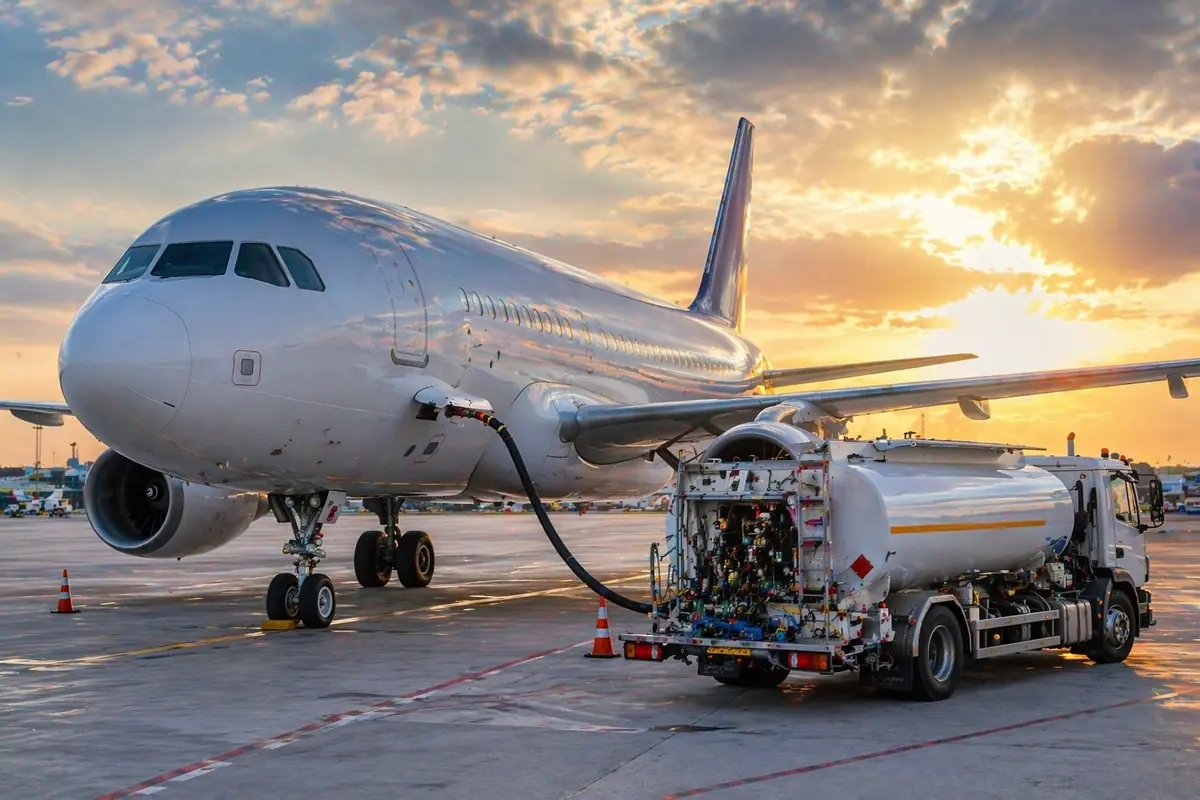 Aereo in rifornimento