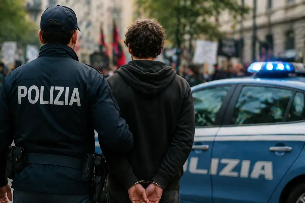 Intervento della polizia in strada