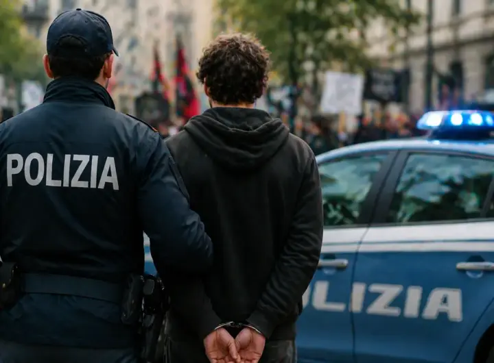 Intervento della polizia in strada