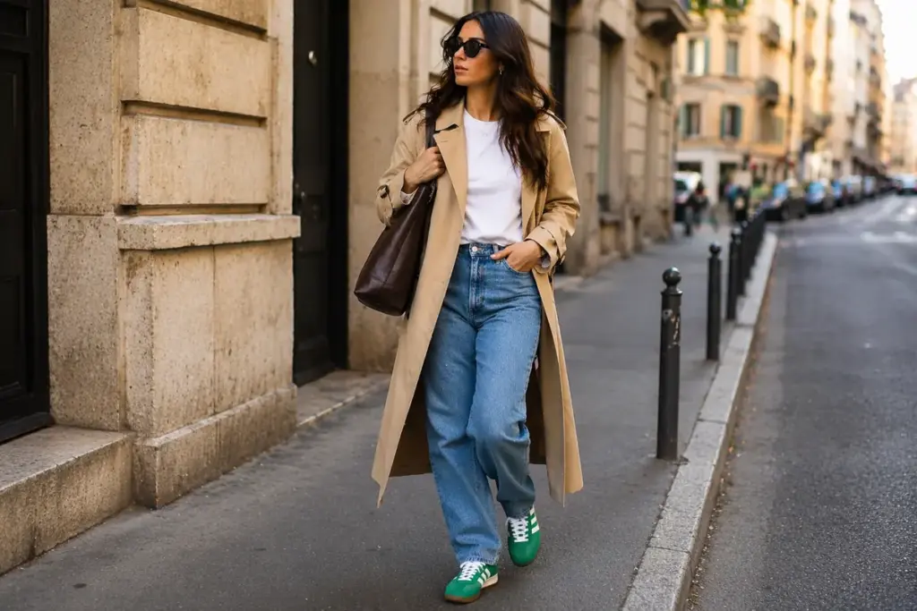 donna che passeggia per strada