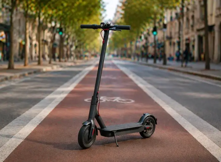 monopattino elettrico su pista ciclabile