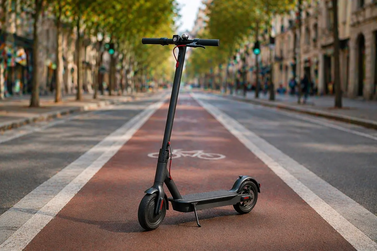 monopattino elettrico su pista ciclabile